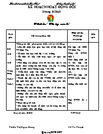 Kế hoạch hoạt động đội - Liên đội trường tiểu học Đinh Văn 5