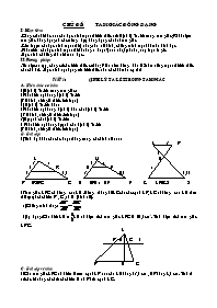 Chủ đề: Tam giác đồng dạng