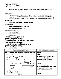 Giáo án lớp 8 môn Đại số - Tiết 05: Ôn tập về định lý Talet trong tam giác