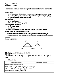 Giáo án lớp 8 môn Đại số - Tiết 09: Ôn tập các trường hợp đồng dạng của tam giác vuông