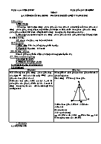 Giáo án môn Hình học 7 năm 2005 - Tiết 57: ính chất ba đường phân giác của một tam giác