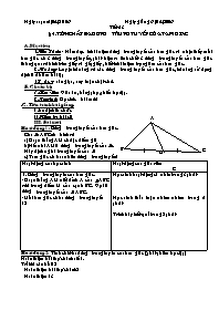 Giáo án môn Hình học 7 năm 2006 - Tiết 53: Tính chất ba đường trung tuyến của tam giác