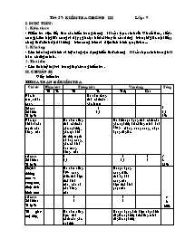 Kiểm tra chương III Hình lớp: 9