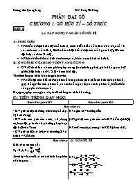 Bài giảng lớp 7 môn Đại số - Tiết 1 - Bài 1: Tập hợp Q và các số hữu tỉ (tiếp)