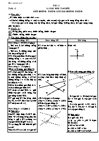 Bài giảng lớp 7 môn Hình học - Tiết 5 - Tuần 3 - Bài 4: Các góc tạo bởi một đường thẳng cắt hai đường thẳng