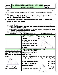 Bài giảng lớp 7 môn Hình học - Tuần 31 - Tiết 57: Bài 6: Tính chất ba đường phân giác của tam giác