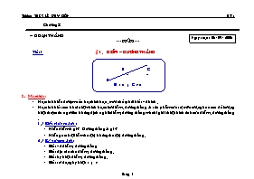 Bài giảng môn học Hình học lớp 6 - Tiết 1 - Bài 1: Điểm – đường thẳng