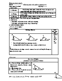 Bài giảng môn học Hình học lớp 7 - Tiết 18: Tổng ba góc của một tam giác (Tiếp)