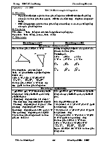 Bài giảng môn học Hình học lớp 7 - Tiết 20: Hai tam giác bằng nhau (Tiếp)