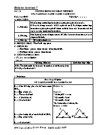 Bài giảng môn học Hình học lớp 7 - Tiết 22: Trường hợp bằng nhau thứ nhất của tam giác: cạnh - Cạnh - cạnh (ccc)