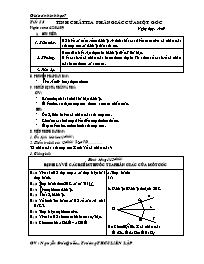 Bài giảng môn học Hình học lớp 7 - Tiết 55: Tính chất tia phân giác của một góc