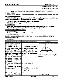 Bài giảng môn học Hình học lớp 7 - Tiết 56 - Bài 6: Tính chất ba đường phân giác của tam giác