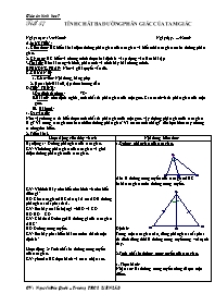 Bài giảng môn học Hình học lớp 7 - Tiết 57: Tính chất ba đường phân giác của tam giác