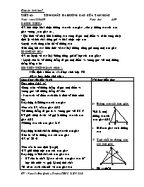 Bài giảng môn học Hình học lớp 7 - Tiết 63: Tính chất ba đường cao của tam giác