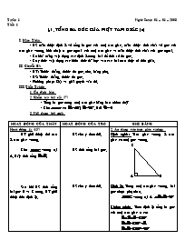 Bài giảng môn học Hình học lớp 7 - Tuần 1 - Tiết 1 - Bài 1: Tổng ba góc của một tam giác (tiếp)