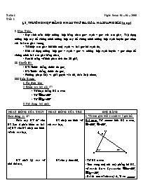 Bài giảng môn học Hình học lớp 7 - Tuần 1 - Tiết 1 - Bài 3: Trường hợp bằng nhau thứ ba của hai tam giác (g.c.g)