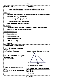 Bài giảng môn học Hình học lớp 7 - Tuần 29 - Tiết 53: Tính chất ba đường trung tuyến của tam giác