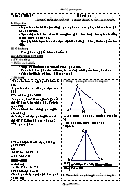 Bài giảng môn học Hình học lớp 7 - Tuần 31 - Tiết 57: Tính chất ba đường phân giác của tam giác