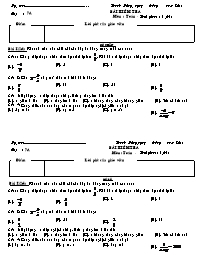 Bài kiểm tra 15 phút - Kì I - Môn: Đại số 7 (