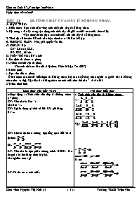 Bài soạn môn Đại số lớp 7 - Tiết 11: Tính chất của dãy tỉ số bằng nhau