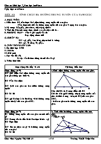 Bài soạn môn Hình học 7 - Trường THCS Triệu Vân - Tiết 53: Tính chất ba đường trung tuyến của tam giác