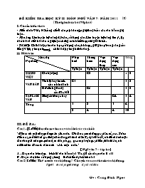 Đề kiểm tra học kỳ II- Môn ngữ văn 7
