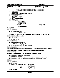 GA Đại số 7 - THCS Võ Trường Toản - Tiết 40: Trả bài thi học kì I (tiết 1)