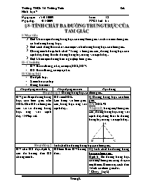 GA Hình học 7 - THCS Võ Trường Toản - Tiết 61: Tính chất ba đường trung trực của tam giác