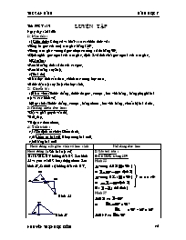 Giáo án dạy môn Hình học 7 tiết 19: Luyện tập