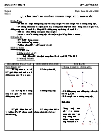 Giáo án Hình học 7 - GV: Đỗ Thừa Trí - Tiết 61: Tính chất ba đường trung trực của tam giác