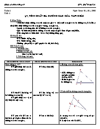 Giáo án Hình học 7 - GV: Đỗ Thừa Trí - Tiết 63: Tính chất ba đường cao của tam giác
