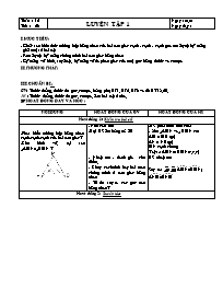 Giáo án Hình học 7 - Học kỳ 1 - Tiết 23: Luyện tập 1