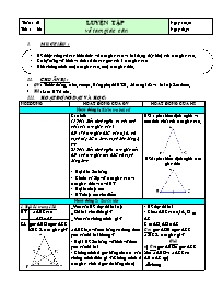 Giáo án Hình học 7 - Học kỳ 2 - Tiết 36: Luyện tập về tam giác cân