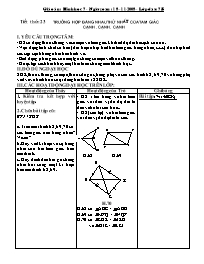 Giáo án Hình học 7 tiết 23: Trường hợp bằng nhau thứ nhất của tam giác cạnh . cạnh . cạnh