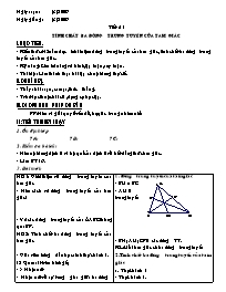 Giáo án Hình học 7 tiết 51: Tính chất ba đường trung tuyến của tam giác