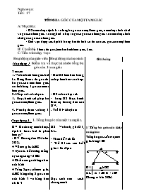 Giáo án Hình học lớp 7 - Trần văn Hồng - Tiết 17: Täøng ba góc của một tam giác