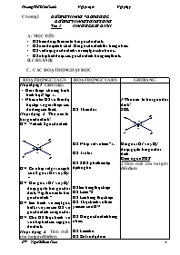 Giáo án lớp 7 môn Hình học - Tiết 1: Hai góc đối đỉnh (tiết 14)