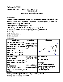 Giáo án lớp 7 môn Hình học - Tiết 10: Hai tam giác bằng nhau