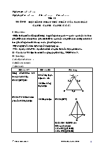 Giáo án lớp 7 môn Hình học - Tiết 12: Trường hợp bằng nhau thứ nhất của tam giác cạnh - Cạnh - cạnh (c.c.c)