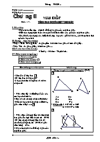 Giáo án lớp 7 môn Hình học - Tiết: 17: Tổng ba góc của một tam giác (tiếp)