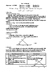 Giáo án lớp 7 môn Hình học - Tiết 25: Trường hợp bằng nhau thứ hai của tam giác cạnh - Góc - cạnh (c.g.c) (Tiếp theo)