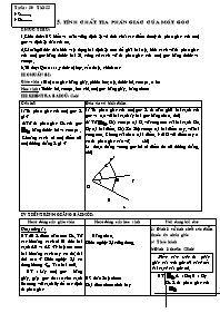 Giáo án lớp 7 môn Hình học - Tuần 30 - Tiết 55 - Bài 5: Tính chất tia phân giác của một góc