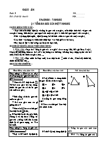 Giáo án lớp 7 môn Hình học - Tuần 9 - Tiết 17, 18 - Bài 1: Tổng ba góc của một tam giác