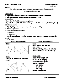Giáo án lớp 8 môn Đại số - Tiết 20: Ôn tâp trường hợp bằng nhau thứ hai của tam giác cạnh – góc – cạnh
