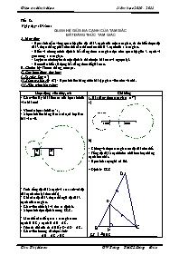 Giáo án môn Đại số 7 - Tiết 52: Quan hệ giữa ba cạnh của tam giác bất đẳng thức tam giác