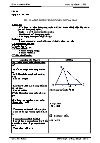 Giáo án môn Đại số 7 - Tiết 54: Tính chất ba đường trung tuyến của tam giác