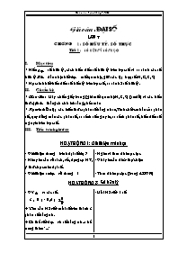 Giáo án môn Đại số 7