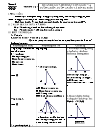 Giáo án môn Hình học 7 năm 2006 - Tiết 49: Quan hệ giữa đường vuông góc và đường xiên, đường xiên và hình chiếu