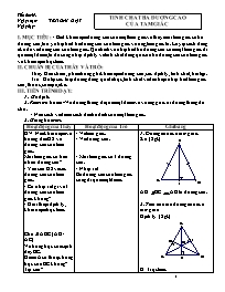 Giáo án môn Hình học 7 năm 2006 - Tiết 63: Tính chất ba đường cao của tam giác
