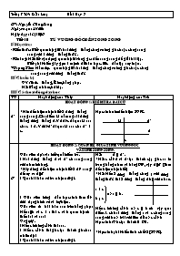 Giáo án môn Hình học 7 - Nguyễn Công Sáng  - Tiết 10: Từ vuông góc đến song song